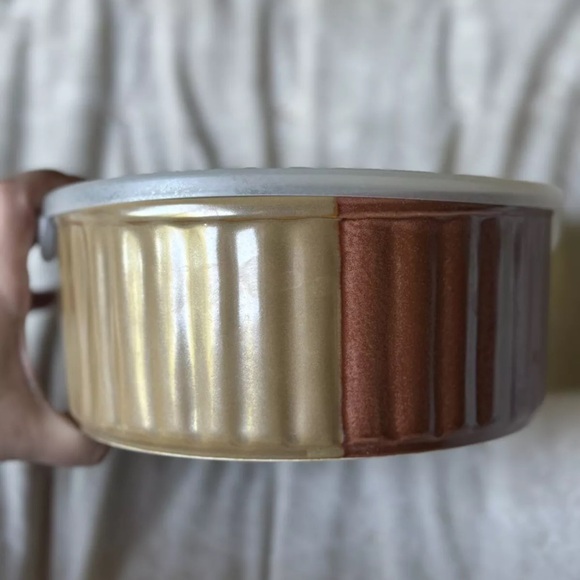 Sango Gold Dust Sienna 8.25 in. Souffle With Lid Rare - Picture 2 of 12